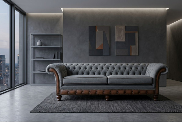 Chesterfield Ledersofa Stoffsofa Sofa Couch Polster Wohnzimmer Maßanfertigung