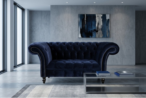 Chesterfield Sofa Couch Polster Garnitur 1,5 Sitzer Sofas Klassisch Einsitzer