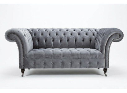 Klassische Chesterfield Zweisitzer Sofa Sofas Couch Ledersofa Couchen Stoff Neu