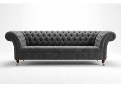 Dreisitzer Chesterfield Graue Couch Polster Sofas Moderne Couchen