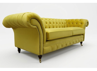 Chesterfield 3 Sitzer Designer Sofa Couch Polster Sofas Couchen Stoff Textil Neu