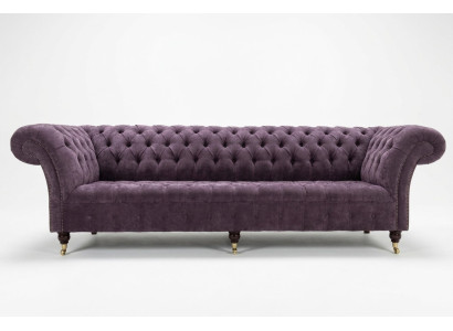 Lila Chesterfield Luxus Couch Sofa Polster 4 Sitzer Couchen Sitz Garnitur 