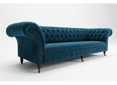 Design Chesterfield Sofagarnitur 4 Sitzer Stoff Couch Sofa Polster Sofas 265cm