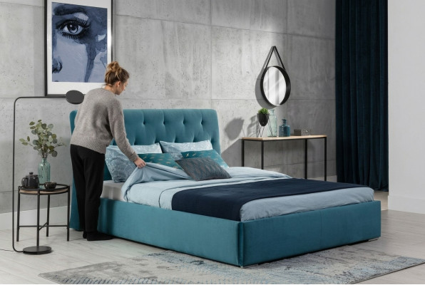 Bett Polster Design Luxus Doppel Hotel Betten 180x200cm Schlaf Zimmer Samt Neu