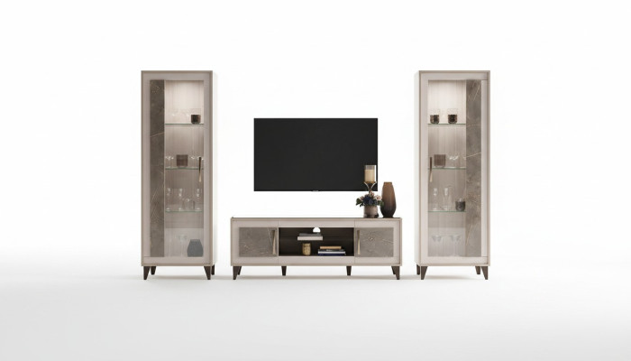 Anrichte Luxus Schaufenster Vitrine Schrank Glas Modern Stil Italienische