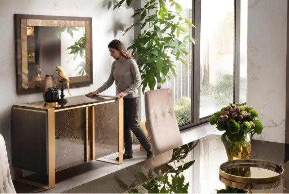 Kommode Designer Anrichte Side Low Board Schrank Wohn Zimmer Deko Regal