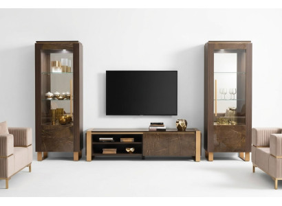 Wohnzimmermöbel Set Designer Wohnzimmer Sideboard 2x Vitrine 3tlg. Wohnzimmermöbel Set Designer Wohnzimmer Sideboard 2x Vitrine 3tlg.