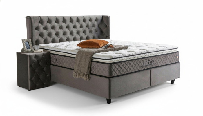 Luxus Schlafzimmer Set 3tlg Textil Bett 2x Nachttisch Moderne Design Betten Neu