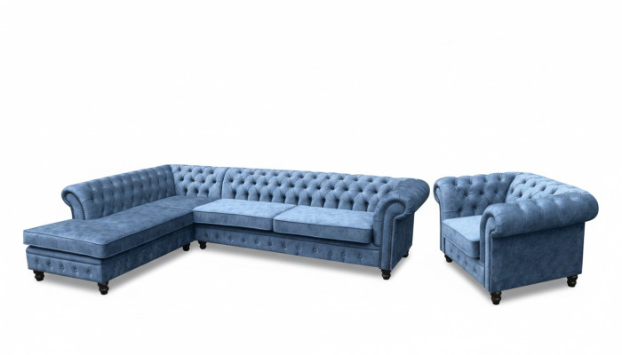 Ecksofa Sofa Couch Polster Chesterfield Design Luxus Möbel Garnitur