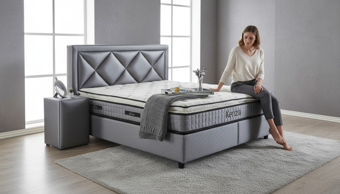 Edles Bett 3tlg Set Nachttisch Möbel Luxus Schlafzimmer Matratze Bettgestell Neu