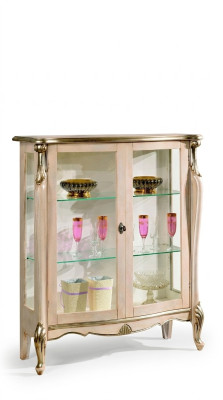 Möbel Holz Stil Barock Vitrine Glasschrank Kommode Schränke Italienische
