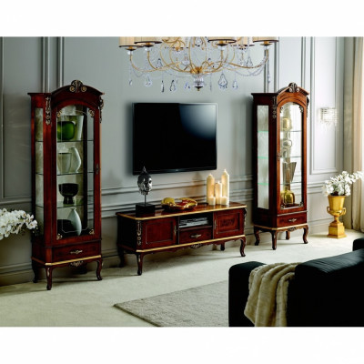 Wohnzimmer Wand Schrank Vitrine rtv sideboard echtes holz schränke italien möbel