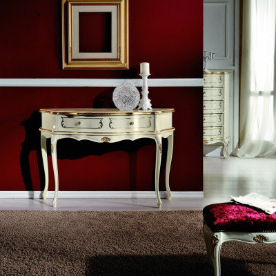 Design Möbel Stil Barock Luxus Konsolentisch Weiß Holz Italienische Tisch Tische