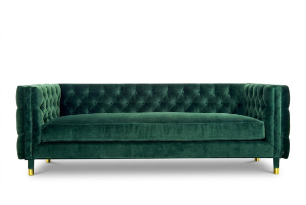 Chesterfield 4-Sitzer Sofa Luxus Design Möbel Textil Stoff Couchen Grün Sofas