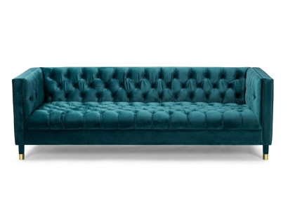 Chesterfield Sofa Blaue Sofas Textil Stoff Couchen Möbel 4-Sitzer