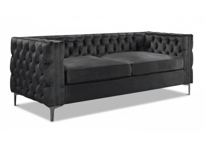 schwarze chesterfield couch luxus samt stoff couchen sofa set sofas polster neu