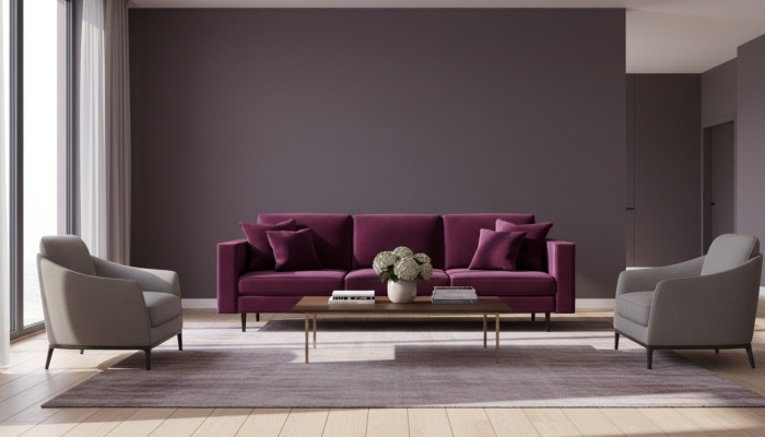 Bordaux Weinrot Stoff Wohnzimmer Sofas Italienische Möbel Design Couchen Polster