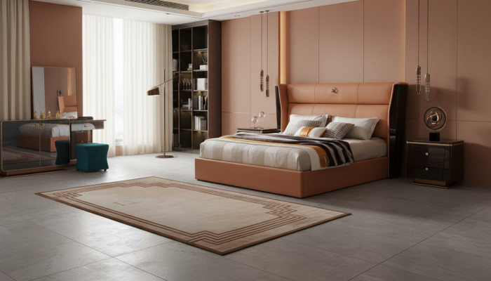 Bett Leder Orange Schlafzimmer Kreative Modern Design Möbel Holz Luxus Betten