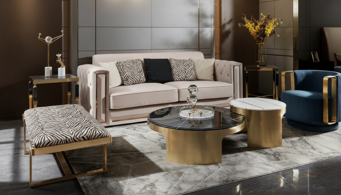 Hocker Zebra Wohnzimmer Edelstahl Neu Modern Design Möbel Luxus