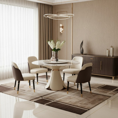 Stuhl Set 4x Stühle Milch Leder Luxus Esszimmer Neu Kreative Design
