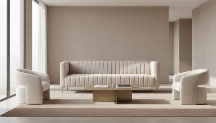 Italienische Möbel  Wohnzimmer Sofa Design Couchen Braun Stil Stoff Samt Textil