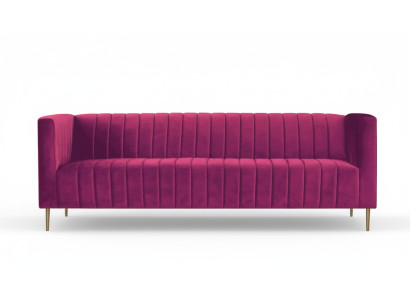 Pink Dreisitzer Stoff Wohnzimmer Design Couchen Polster Sofa Sofas Chesterfield