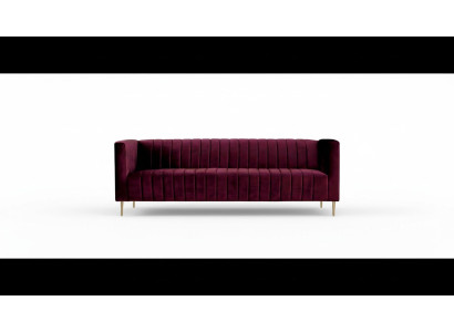 Burgund Sofa Dreisitzer Stoff Wohnzimmer Design Couchen Polster Modern Bordaux