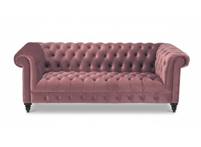 Fuchsia Samt Couch Luxus Polster Chesterfield Möbel Sofa mit Knöpfen Dreisitzer