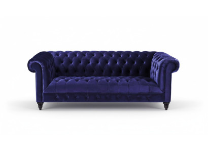 Chesterfield Lila Samt Couch Luxus Polster Möbel Sofa mit Knöpfen Dreisitzer