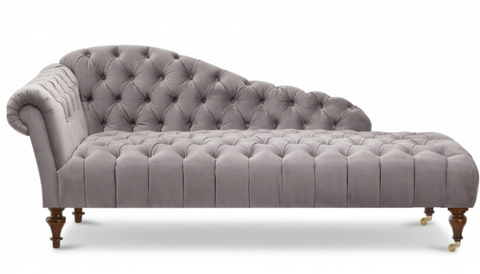 Chaiselongue Klassische Möbel Beige Wohnzimmer Sofa Stoff Chesterfield
