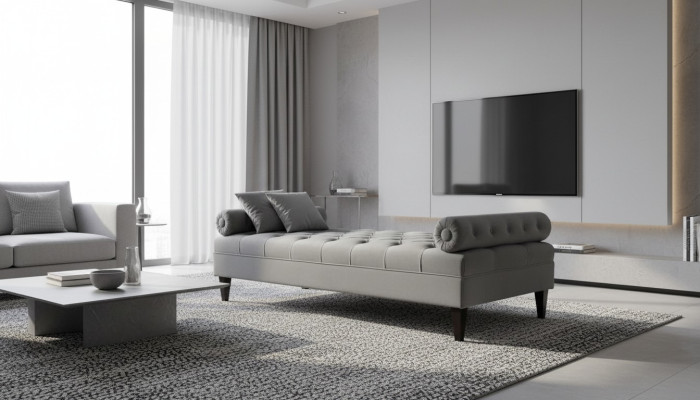 Chaiselongue Modern Design Sofa Liege Möbel Neu Wohnzimmer Stoff Chesterfield