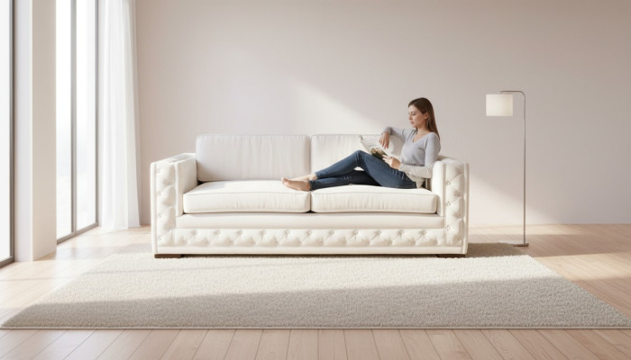 Weiß Chesterfield Modern Design Couchen Textil Sofa Neu Kreative Möbel 3 Sitzer