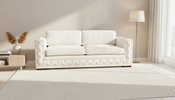 Weiß Chesterfield Modern Design Couchen Textil Sofa Neu Kreative Möbel 3 Sitzer