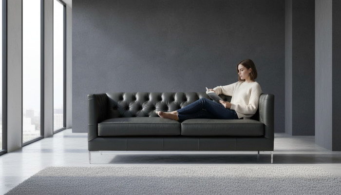 Einrichtung Wohnzimmer Sofa Design Couchen Schwarz Italienische Stil Möbel Stoff