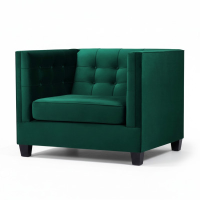 Sessel Chesterfield Wohnzimmer Modern Textil Stoff Grün Kreative Möbel Neu