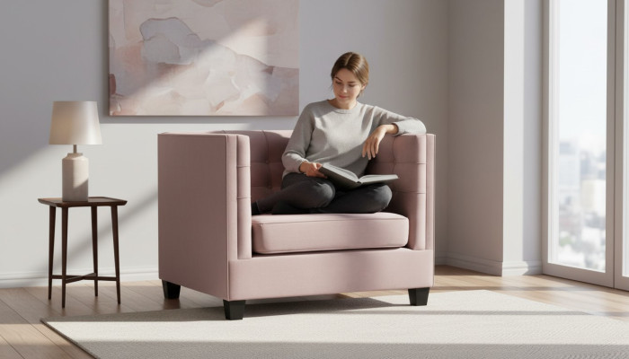 Sessel Chesterfield Textil Stoff Kreative Möbel Neu Modern Wohnzimmer Lila