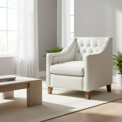 Sessel Textil Stoff Weiß Kreative Möbel Neu Loft Wohnzimmer Modern