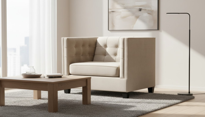 Sessel Textil Stoff loft Grau Kreative Möbel Neu Modern Wohnzimmer