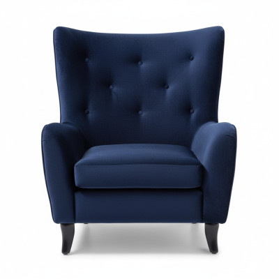 Sessel Textil Stoff Chesterfield Samt Möbel Wohnzimmer Moderne Couchen Blau