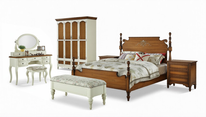 Stilvolles 7-tlg Komplett Schlafzimmer Set Eleganz für Ihr Schlafzimmer