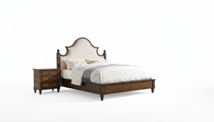 Bett 2x Nachttisch 3 tlg. Schlafzimmer Set Design Polster Möbel Luxus Betten Neu