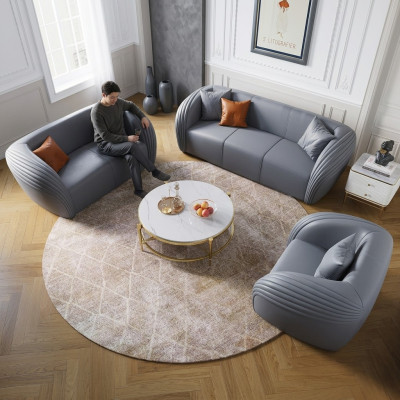 Luxus Sofagarnitur 322 Sitzer mit Möbel Couch Ledersofa Textil Gruppe Sofas Set