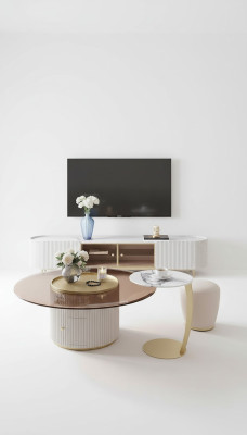 Couchtisch Sideboard 2tlg Led Wohnzimmer Beleuchtete Möbel Tisch