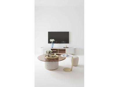Couchtisch Sideboard 2tlg Led Wohnzimmer Beleuchtete Möbel Tisch