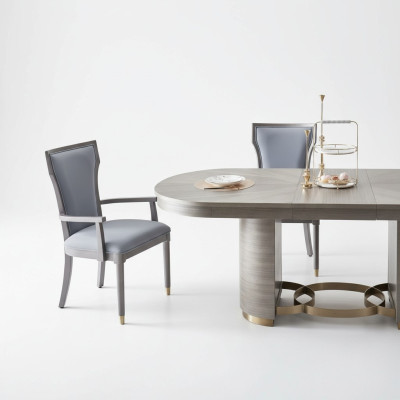 Designer 4x Stuhl Set Esszimmer Lehn Polster Sitz Stühle Garnitur Komplett