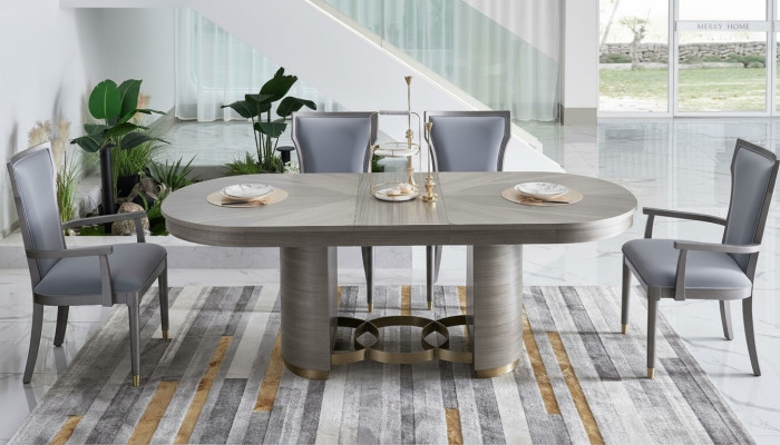 Design Esstisch Holz Stein Tisch Moderne Esstische Möbel 221x95 Tische