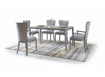 Lehnstühle Stuhl Set Gruppe Esszimmer Holz Polster Stühle 6x Lehn