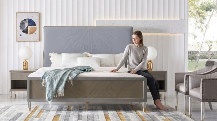 Bett 2x Nachttisch 3 tlg. Schlafzimmer Set Design Deko Modern Luxus Betten