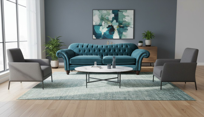 Sofa Luxus Textil Chesterfield Couch Sofas Polster Big 3 Sitzer Garnitur