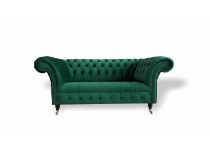 Chesterfield Grüne 2 Sitzer Couch Polster Sofas Couchen Design Sofa Club Textil